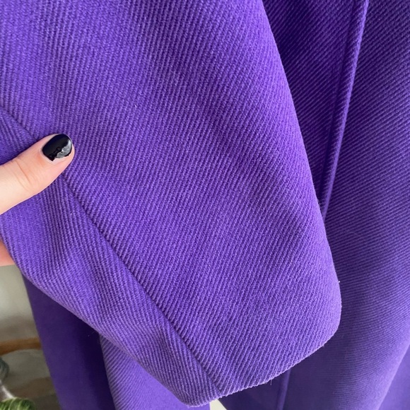 Lane Bryant 26 28 Royal Purple Women's Pea Coat Silver Toggle Buttons Heavy - Picture 7 of 8